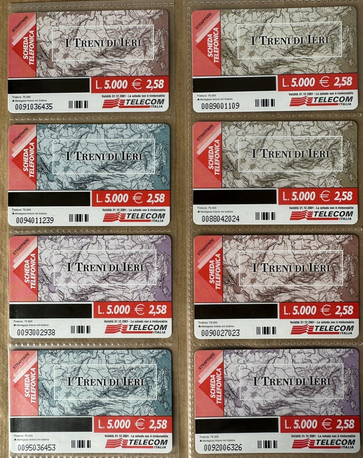 SCHEDE TELEFONICHE SERIE “ I TRENI “ NUOVE PERFETTE MAGNETIZZATE