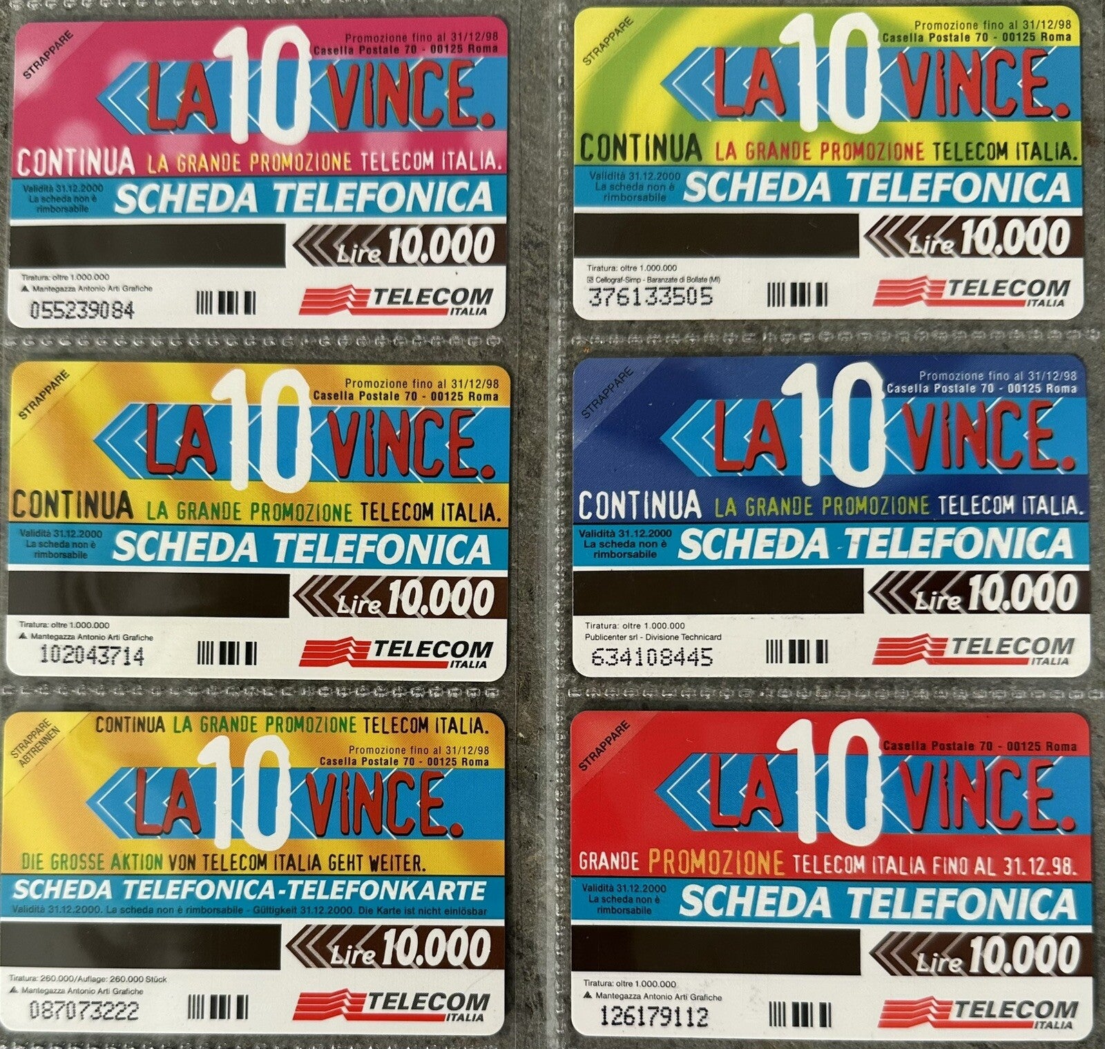 SCHEDE TELEFONICHE SERIE “ INVICTA “ AG 2023 N^520/522 NUOVE MAGNETIZZATE