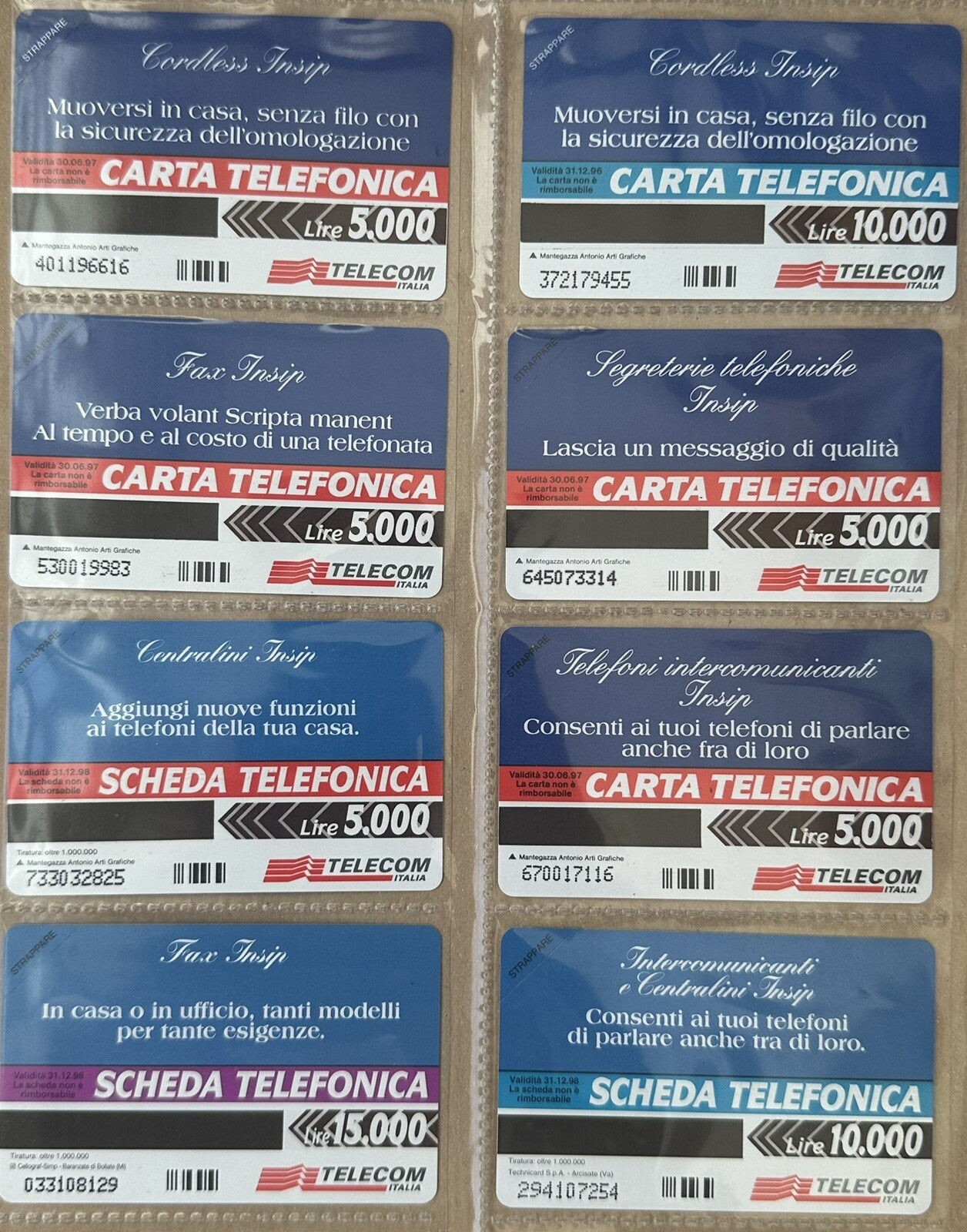 SCHEDE TELEFONICHE PF SERIE “ INSIP “ NUOVA MAGNETIZZATA